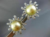 ESTATE LARGE .42CT DIAMOND & AAA SOUTH SEA PEARL 14KT WHITE GOLD FLOWER EARRINGS