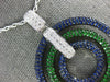 LARGE 4.32CT DIAMOND & AAA SAPPHIRE & TSAVORITE 18KT WHITE GOLD CIRCULAR PENDANT