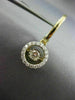 ESTATE .53CT DIAMOND 14K YELLOW GOLD 3D SOLITAIRE HALO FLOATING HANGING EARRINGS