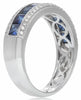 1.63CT DIAMOND & AAA SAPPHIRE 14KT WHITE GOLD ROUND & PRINCESS ANNIVERSARY RING