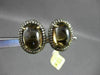 ANTIQUE LARGE 11.5CT AAA SMOKEY TOPAZ & DIAMOND 18K YELLOW GOLD CLIP ON EARRINGS
