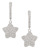 ESTATE 1.7CT DIAMOND 18KT WHITE GOLD 3D CLASSIC PAVE STAR FUN HANGING EARRINGS
