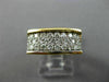 ESTATE WIDE .93CT DIAMOND 18K WHITE & YELLOW GOLD THREE ROW RECTANGULAR RING 138