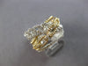 EXTRA LARGE .49CT DIAMOND 14K TWO TONE GOLD MULTI ROW MULTI LINK CRISS COSS RING