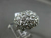ESTATE EXTRA LARGE .10CT DIAMOND 14KT WHITE GOLD 3D MATTE & SHINY FLOWER RING