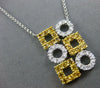 .55CT DIAMOND & AAA YELLOW SAPPHIRE 14KT WHITE GOLD SQUARE & ROUND FUN NECKLACE