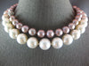 EXTRA LONG DIAMOND & AAA WHITE & PINK SOUTH SEA PEARL 14KT WHITE GOLD NECKLACE