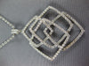 ESTATE LARGE 1.56CT DIAMOND 18K WHITE GOLD 3D MULTI SQUARE LOVE KNOT FUN PENDANT