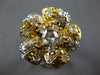 ESTATE EXTRA LARGE 2.60CT ROSE CUT DIAMOND 18KT 2 TONE GOLD ROSE FLOWER FUN RING