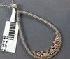 LARGE 1.21CT WHITE & PINK DIAMOND 18K WHITE ROSE GOLD TEAR DROP FLOATING PENDANT