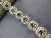 5.05CT WHITE & MOCHA DIAMOND 18K WHITE GOLD 3D MULTI FLOWER LOVE TENNIS BRACELET