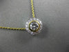 ESTATE LARGE .45CT ROUND DIAMOND 18KT TWO TONE GOLD BEZEL HALO CLASSIC NECKLACE