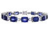 LARGE 31.18CT DIAMOND & AAA SAPPHIRE 18KT WHITE GOLD 3D ROUND & CUSHION BRACELET