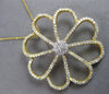 ESTATE EXTRA LARGE 2.85CT DIAMOND 18KT YELLOW GOLD FLOWER LOVE FLOATING PENDANT