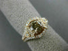 LARGE 1.56CT WHITE & CHOCOLATE FANCY DIAMOND 14K ROSE GOLD HEART ENGAGEMENT RING
