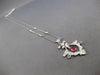.77CT DIAMOND & AAA RUBY 18KT WHITE GOLD 3D FLOWER FILIGREE BY THE YARD NECKLACE