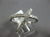 LARGE 1.10CT DIAMOND 14KT WHITE GOLD 3D CLASSIC CRISS CROSS X INFINITY LOVE RING