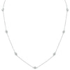 ESTATE 1.50CT DIAMOND 14KT WHITE GOLD 3D CLASSIC BY THE YARD LOVE NECKLACE