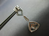 LARGE .96CT DIAMOND 18KT WHITE GOLD ROUND & PRINCESS TRIANGULAR HANGING EARRINGS
