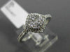 ESTATE .60CT DIAMOND 18KT WHITE GOLD SQUARE CLUSTER HALO FRIENDSHIP PROMISE RING