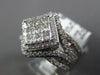 LARGE 1.50CT DIAMOND 14K WHITE GOLD ROUND & PRINCESS SQUARE HALO ENGAGEMENT RING