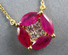3.8CT DIAMOND & AAA RUBY 14KT YELLOW GOLD PRINCESS MARQUISE BY THE YARD NECKLACE