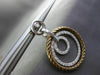 ESTATE LARGE 1.0CT DIAMOND 14K WHITE & BROWN GOLD CIRCLE OF LIFE ETOILE EARRINGS