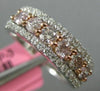 ESTATE 1.02CT WHITE & PINK DIAMOND 18KT WHITE & ROSE GOLD HALO ANNIVERSARY RING