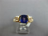 2.95CT DIAMOND & TANZANITE 14K YELLOW GOLD 3D CUSHION & BAGUETTE ENGAGEMENT RING