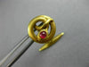 ANTIQUE .30CT AAA RUBY 18KT YELLOW GOLD SWIRL SNAKE CIRCULAR FUN MEN'S CUFFLINKS