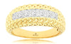 ESTATE .33CT DIAMOND 14KT YELLOW GOLD CLASSIC 7 STONE FILIGREE WOVEN UNISEX RING