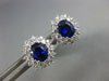 1.93CT DIAMOND & AAA SAPPHIRE 18KT WHITE GOLD OVAL & ROUND FLOWER STUD EARRINGS