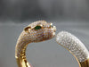 11.19CT MULTI COLOR DIAMOND & AAA EMERALD 18KT WHITE & ROSE GOLD BANGLE BRACELET