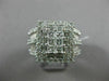 ESTATE LARGE 2.0CT DIAMOND 14KT WHITE GOLD 3D MULTI SHAPE CLUSTER PROMISE RING