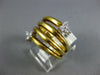 ESTATE LARGE .20CT DIAMOND 18KT YELLOW GOLD 3D MULTI ROW SNAKE FUN RING #746