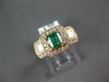WIDE 1.39CT DIAMOND & AAA EMERALD 14K ROSE GOLD PRINCESS & ROUND ENGAGEMENT RING