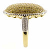 EXTRA LARGE 2.27CT WHITE & FANCY YELLOW DIAMOND 18KT 2 TONE GOLD OVAL PAVE RING