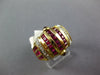 LARGE 3.65CT DIAMOND & AAA RUBY 18KT YELLOW GOLD PRINCESS MULTI ROW CROWN RING
