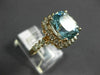 ESTATE LARGE 4.05CT DIAMOND & AAA AQUAMARINE 14K ROSE GOLD 3D ENGAGEMENT RING