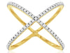 ESTATE .25CT DIAMOND 14KT YELLOW GOLD 3D CLASSIC CRISS CROSS INFINITY LOVE RING