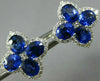 ESTATE LARGE 3.79CT DIAMOND & AAA SAPPHIRE 18KT WHITE GOLD FLOWER STUD EARRINGS