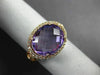 ESTATE 4.08CT DIAMOND & AAA OVAL CUT AMETHYST 14KT ROSE GOLD FRIENDSHIP FUN RING