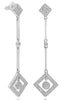 .32CT DIAMOND 14KT WHITE GOLD 3D GEOMETRICAL BY THE YARD FLORAL HANGING EARRINGS