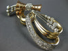 ANTIQUE LARGE 7.0CT OLD MINE DIAMOND 14K WHITE & ROSE GOLD FLORAL BOW BROOCH 817