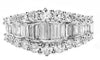 LARGE 1.89CT DIAMOND 18K WHITE GOLD ROUND & BAGUETTE GRADUATING ANNIVERSARY RING