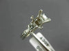 ESTATE .40CT DIAMOND 14K WHITE GOLD 3D 3 STONE SEMI MOUNT ENGAGEMENT RING #5991