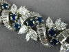 ANTIQUE 28.30CT DIAMOND & AAA SAPPHIRE PLATINUM 3D FLOWER OPEN FILIGREE BRACELET