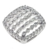 .53CT DIAMOND 14KT WHITE GOLD ROUND & BAGUETTE MULTI ROW SQUARE FLOATING PENDANT