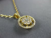 ESTATE .51CT DIAMOND 18KT YELLOW GOLD 3D CLASSIC CLUSTER FLOWER HALO PENDANT