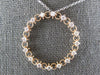 .48CT DIAMOND 14KT WHITE & ROSE GOLD 3D FILIGREE CIRCLE OF LIFE LOVE PENDANT